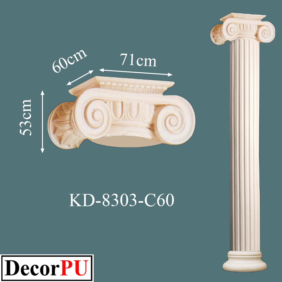 KD-8303-c60-Polyurethane-column-with-ion-head-pillar-models-decorative-elements-poluretan-sütun-başlığı-Italy-Britain-Germany-Libya-Romania-Hungary-Albania-France-Austria-Greece-Canada-decorpu
